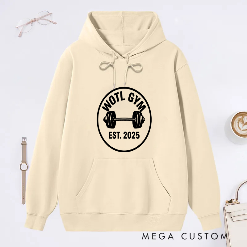 Personalized Fitness Classic Hoodies with Minimalist Barbell Design for Fitness Enthusiasts Bodybuilders and Gym Lovers