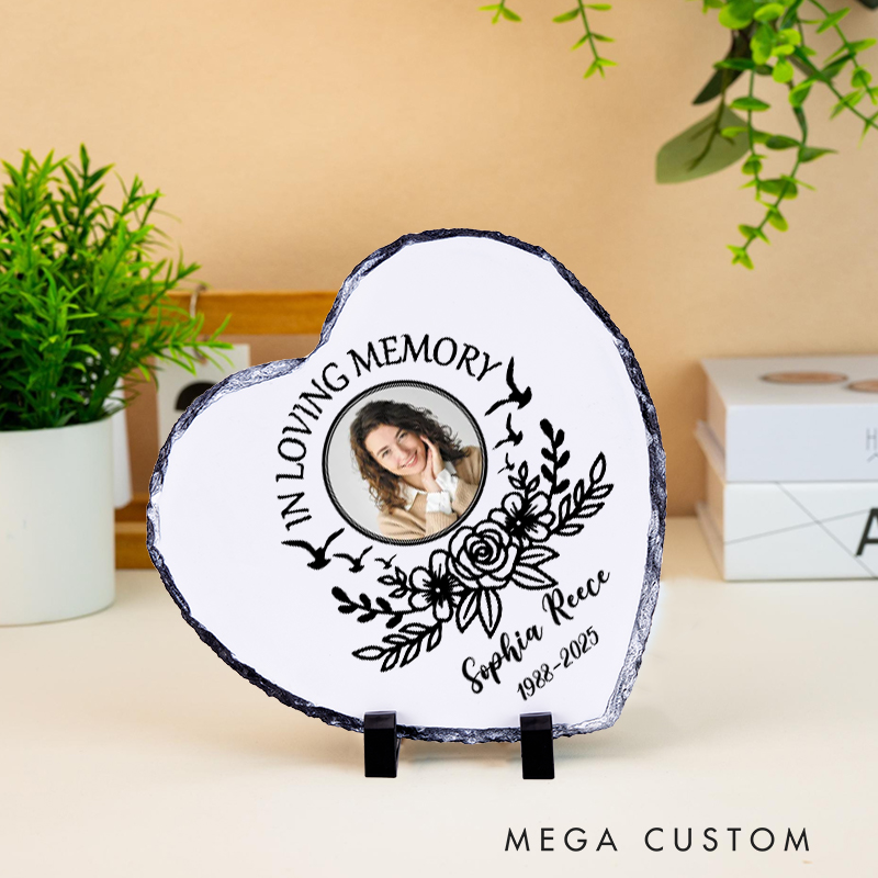 Personalized Memorial Plaque in Loving Memory Remembrance Custom Photo Keepsake Headstone Memorial Gift