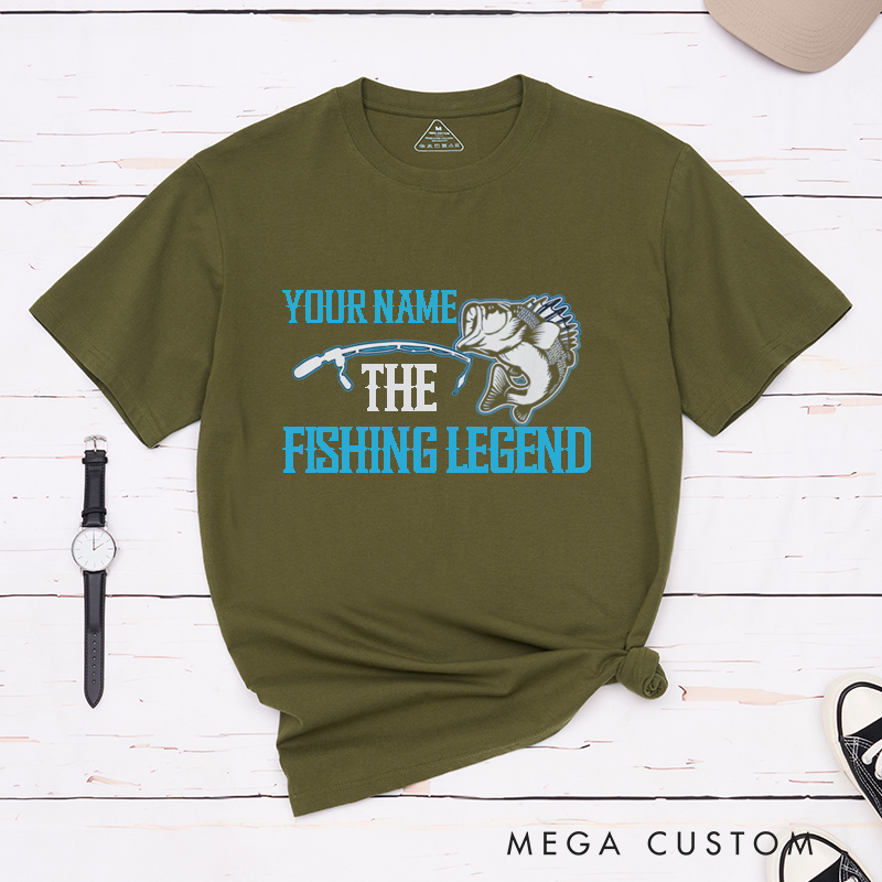 Personalized The Fishing Legend T Shirt for Fishing Lover Great Gift for Dad Husband Grandpa