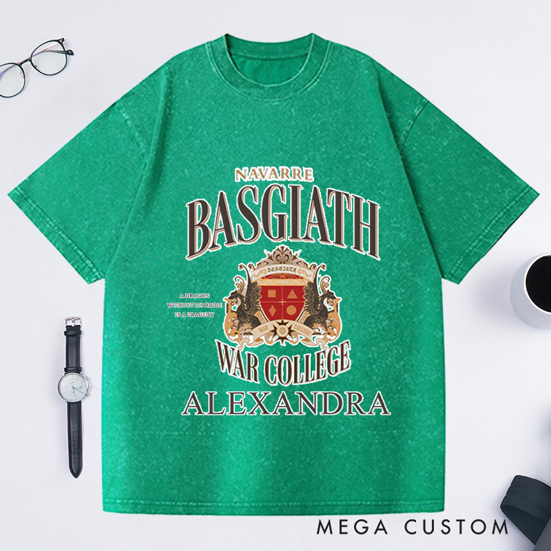 Personalized Basgiath War College Shirt Fourth Wing Washed T-Shirts Reading T-Shirt Birthday Gift for Book Lovers