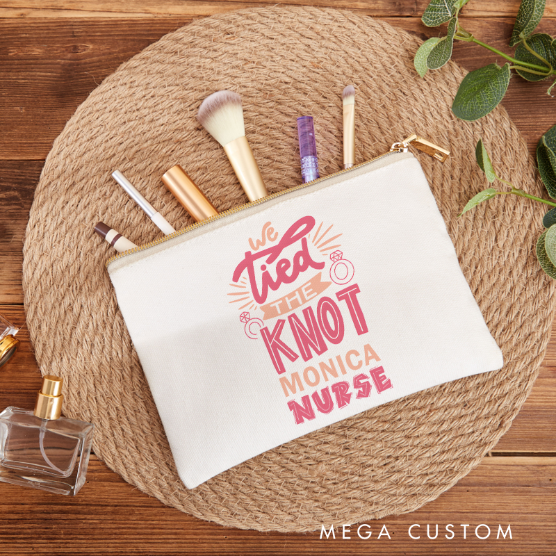 Personalized Makeup Bag for Nurse We Tied the Knot Design Fashion Cosmetic Bag Gift