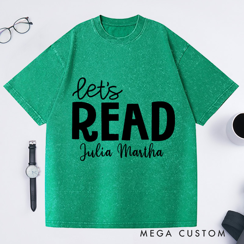 Personalized Reading Washed T-Shirts Librarian Shirt Book Lover Shirt