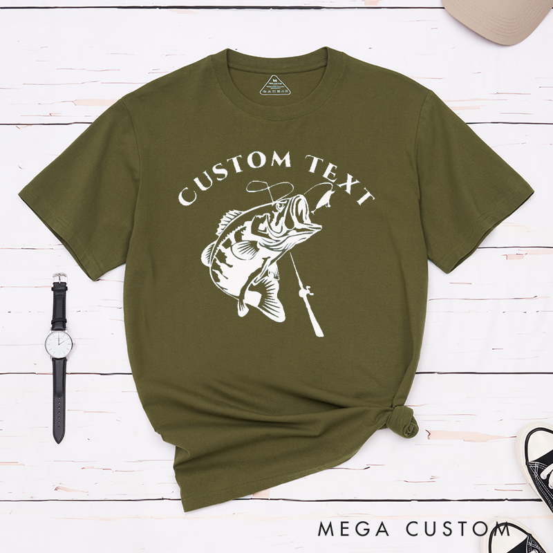 Personalized Bass Fish Fishing T-Shirt Classic Design Gift for Anglers and Fishing Enthusiasts