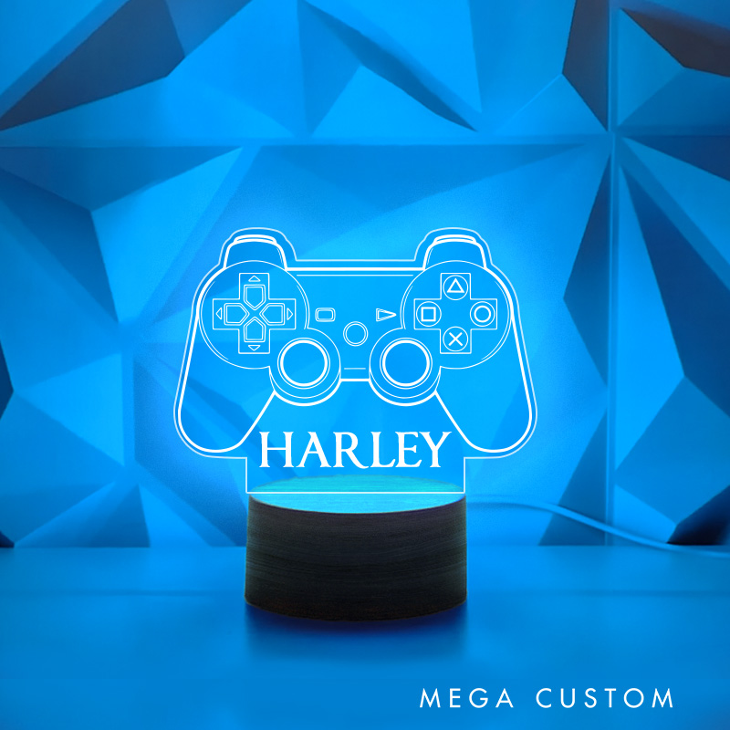 Personalized Retro Controller Gamertag Light Sign Gamer Tag Night Light Streamer Light Sign for Him Geek Gamer Lover Gaming Name Sign Decor