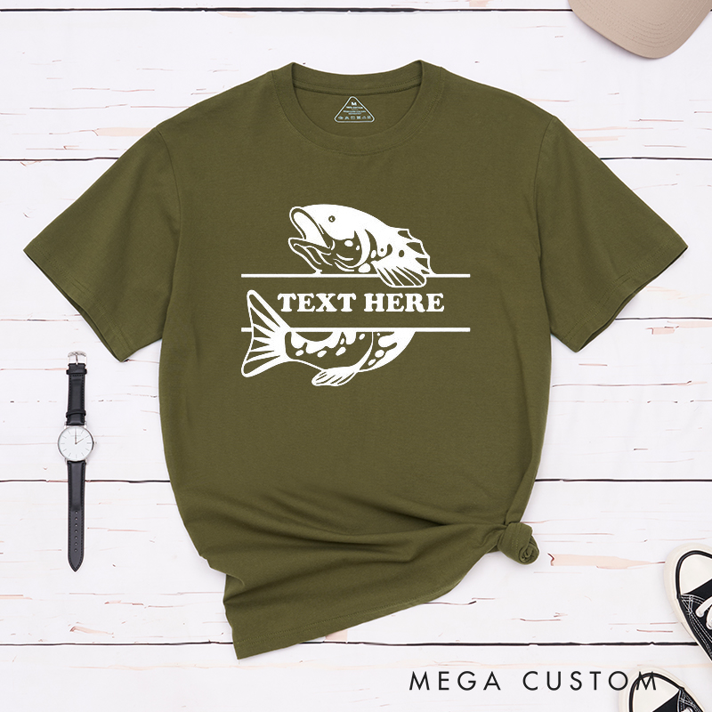 Personalized Fishing T-Shirt with Classic Fish Design Gift for Anglers and Fishing Enthusiasts
