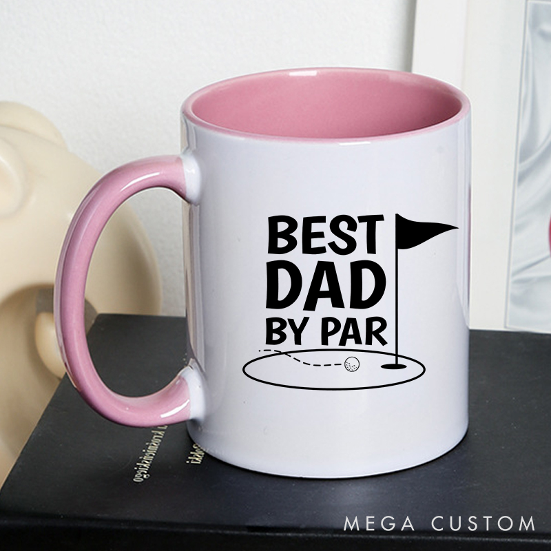 Personalized Golf Mug with Customizable Title Thoughtful Gift for Golf Enthusiasts Durable Ceramic Mug with Two Tone Handle and Stylish Golf Design