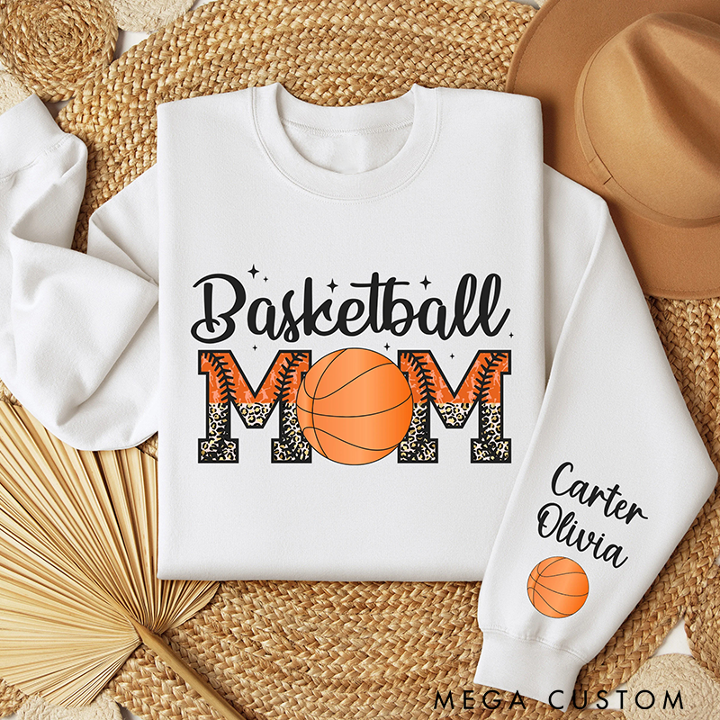 Personalized "Basketball Mom" Sweatshirt with Custom Name and Stylish Design