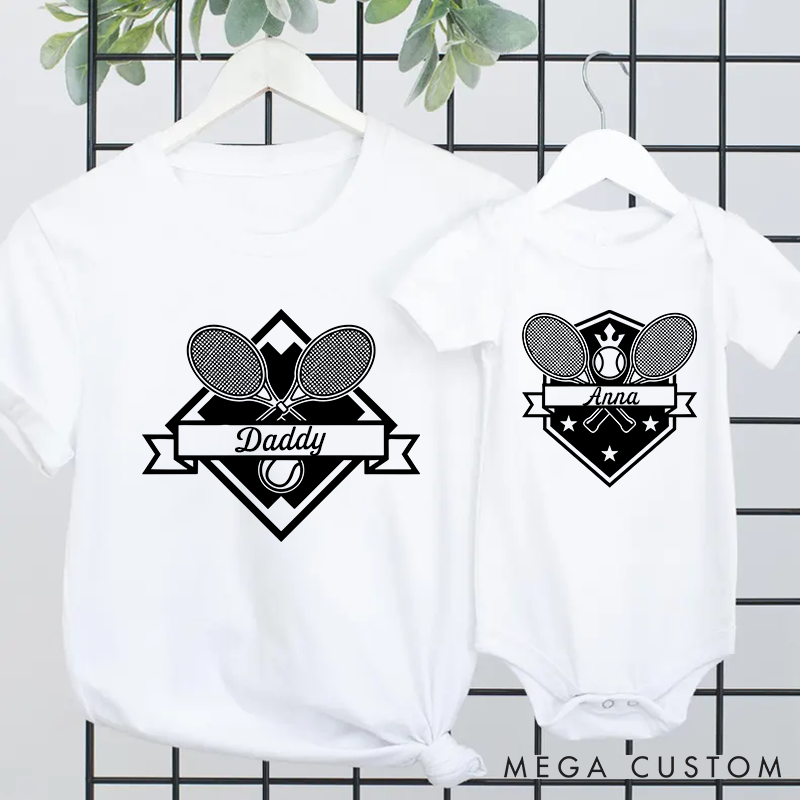 Personalized Tennis and Ribbon Pattern Design Matching Outfit