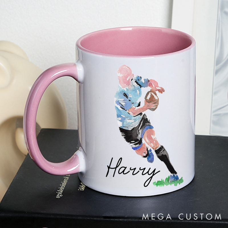 [Copy]Personalized Rugby Mug with Custom Name for Athletes and Fans