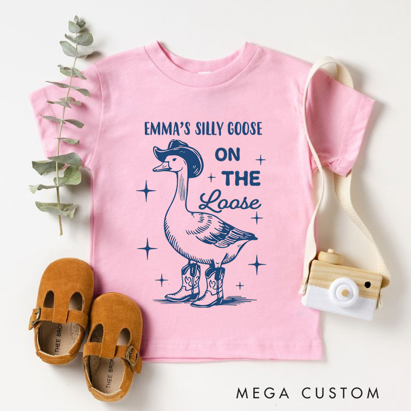 Personalized Silly Goose On The Loose Toddler Shirt Funny Silly Goose Kids Shirt 