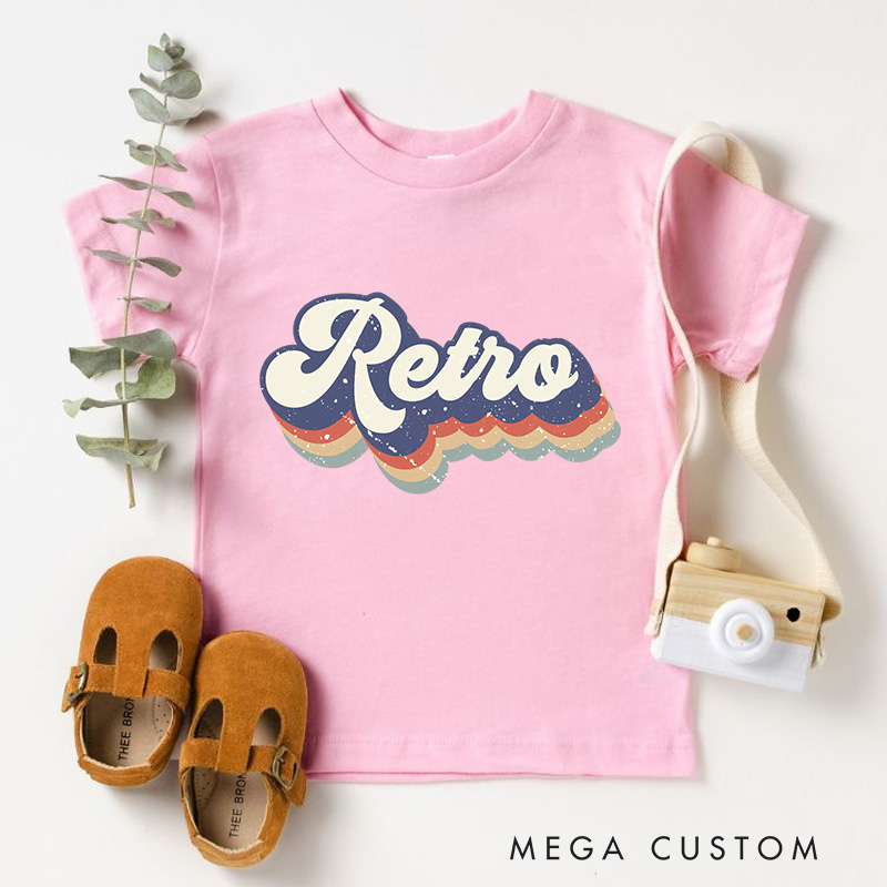 Personalized Retro Kids Name T-Shirt Gift for Toddler