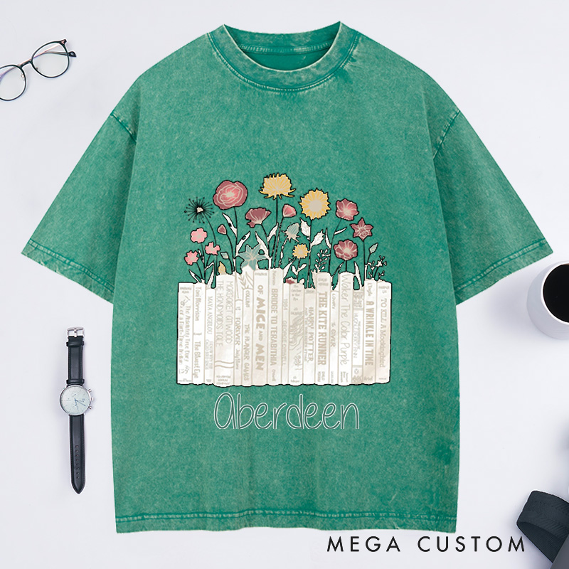 Personalized I'm with the Banned Washed T-Shirts Banned Books Shirt Reading Shirt with Name Book Lover Gift