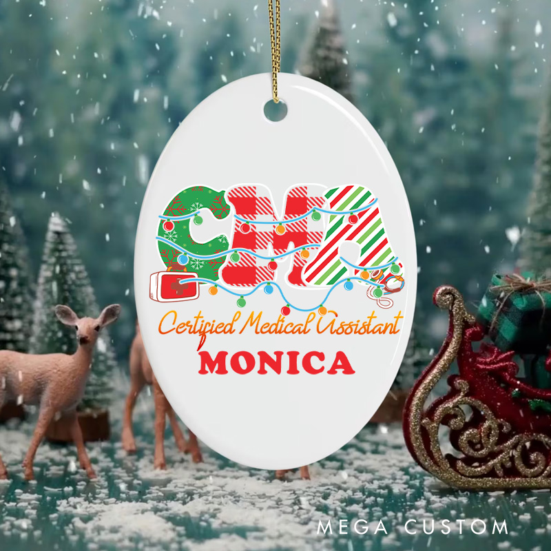Personalized Nurse Christmas Ornament Certified Medical Assistant Design Christmas Ornament New Nurse Gift Funny Nursing Gifts