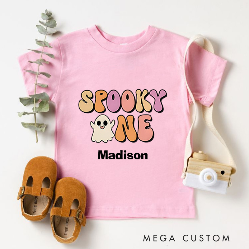 Personalized Spooky One Halloween Shirt for Kids Perfect for Celebrating First Halloween Memories and Seasonal Fun Kids T-Shirt