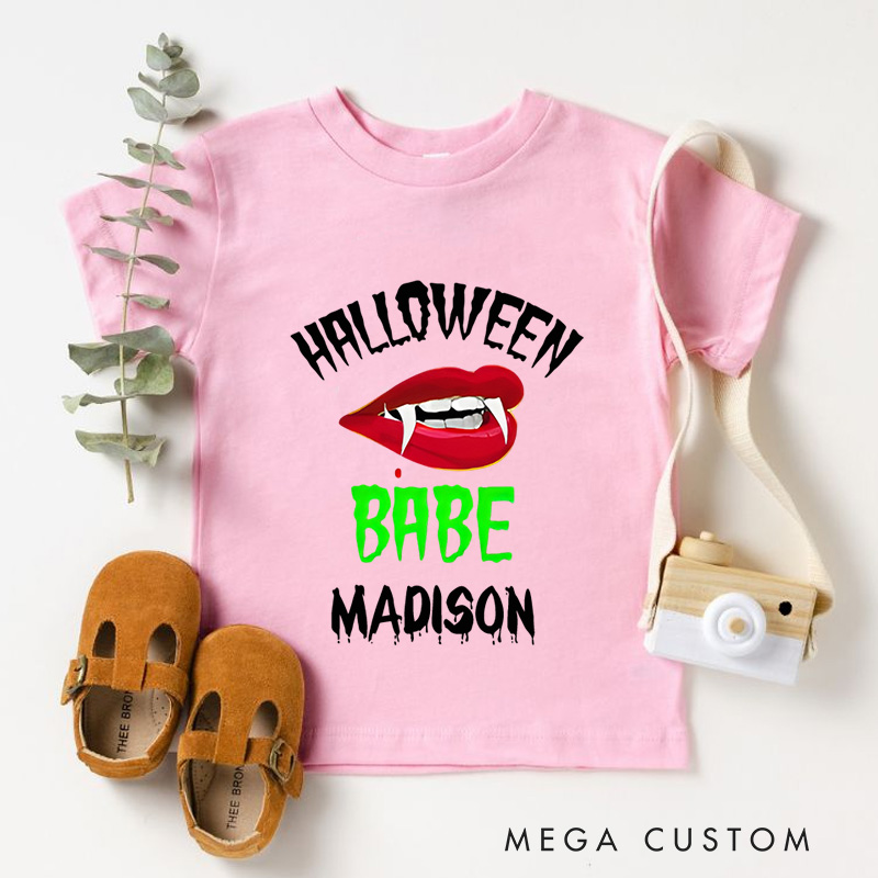 Personalized Halloween Babe Shirt for Kids Perfect for Adding a Stylish and Fun Touch to Halloween Celebrations Kids T-Shirt