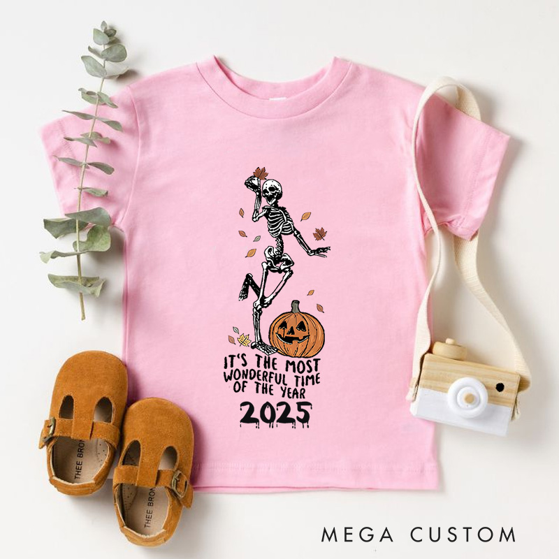Personalized Most Wonderful Time of the Year Halloween Shirt for Kids Perfect for Celebrating Festive Moments Kids T-Shirt