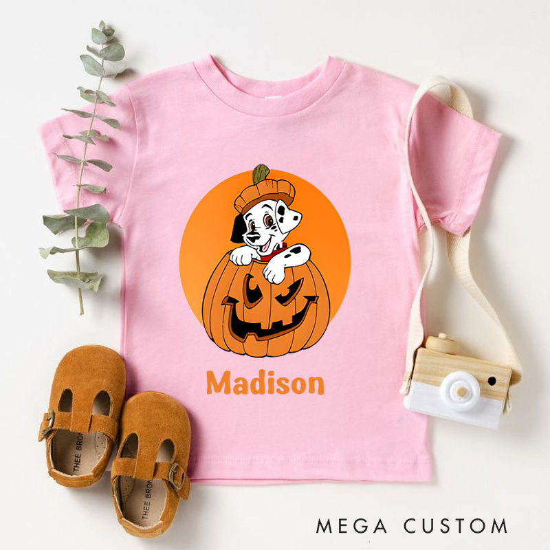 Personalized Ghost in a Pumpkin Halloween Shirt for Kids Perfect for Fun and Playful Celebrations During Halloween Kids T-Shirt