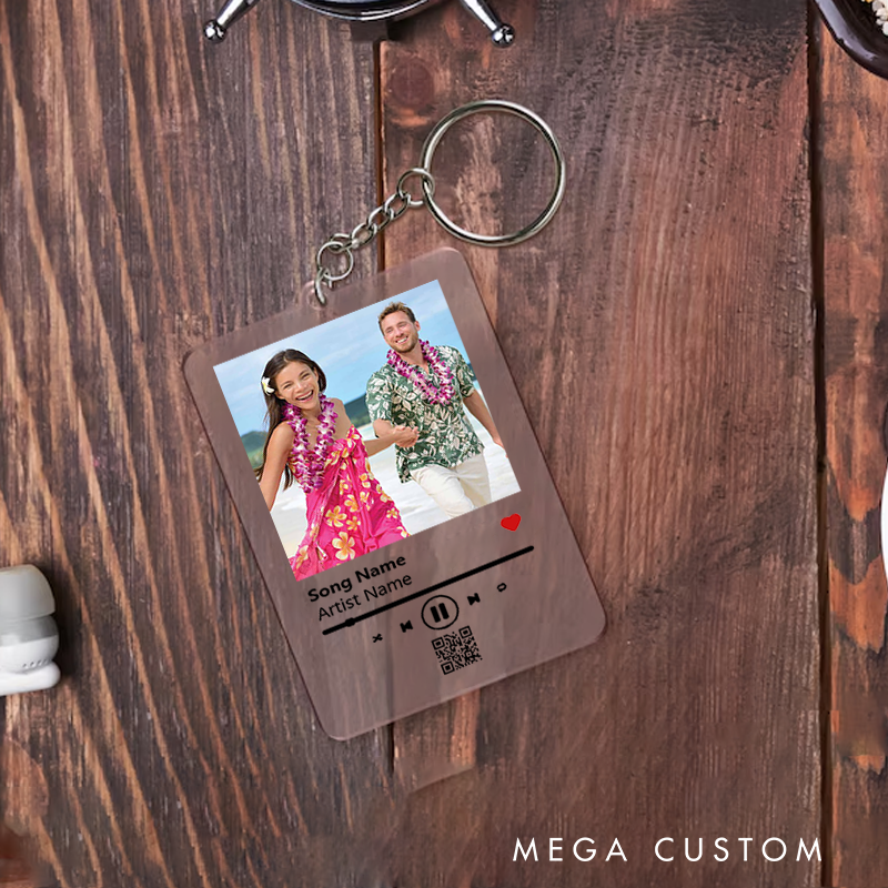 Personalized Keychain for Music Lovers and Personalized Acrylic Keychain Custom the Song and Photo and Album Cover