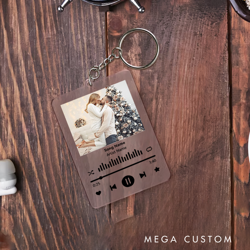 Personalized Keychain for Music Lovers and Personalized Acrylic Keychain Custom the Song and Photo and Album Cover
