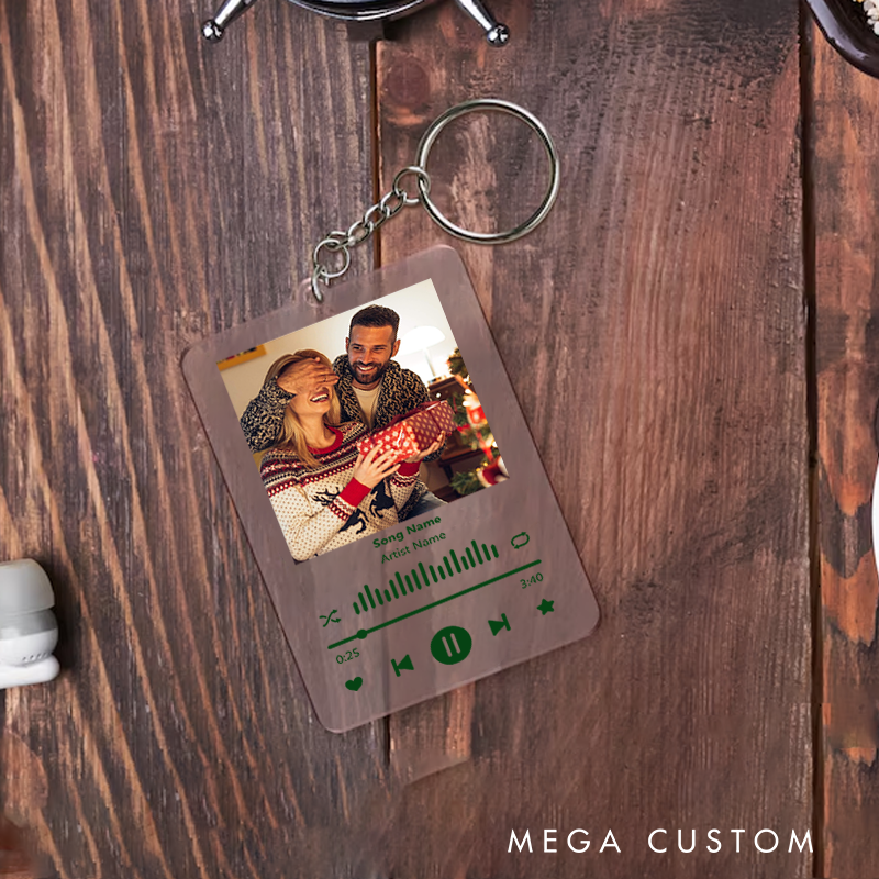 Personalized Keychain for Music Lovers and Personalized Acrylic Keychain Custom the Song and Photo and Album Cover