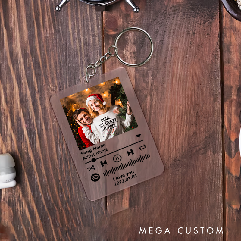 Personalized Keychain for Music Lovers and Personalized Acrylic Keychain Custom the Song and Photo and Album Cover