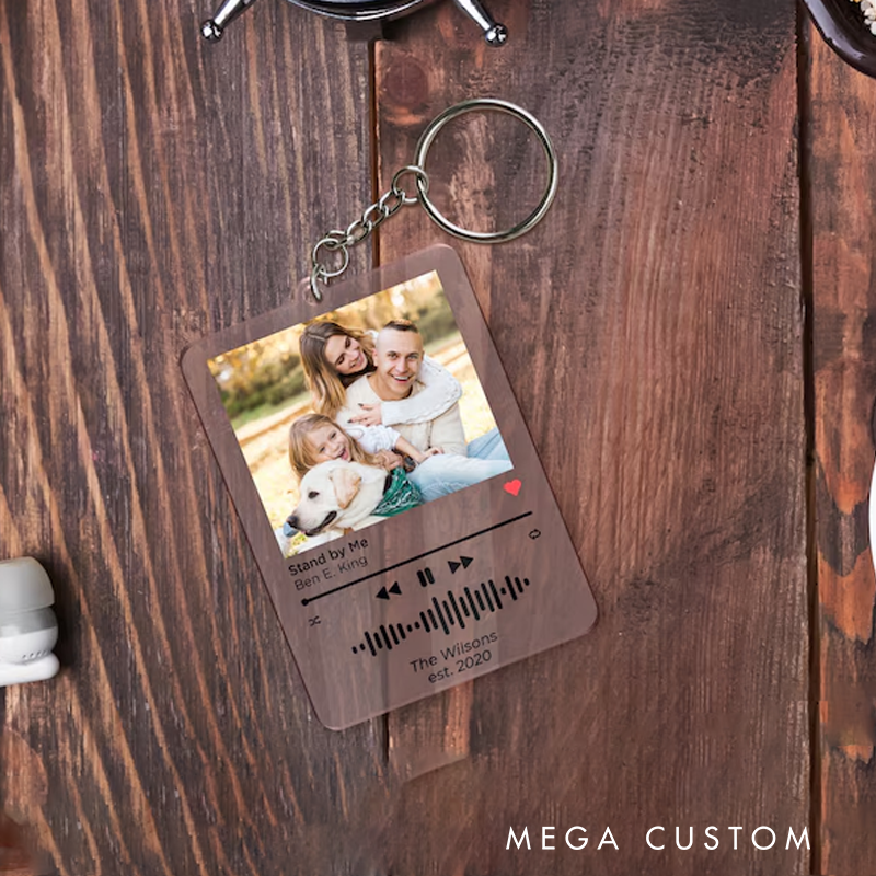 Personalized Keychain for Music Lovers and Personalized Acrylic Keychain Custom the Song and Photo and Album Cover