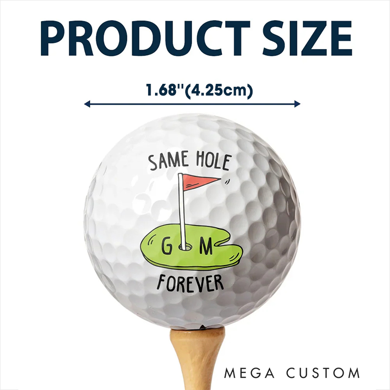 Personalized Golf Ball with "Same Hole Forever" Design  