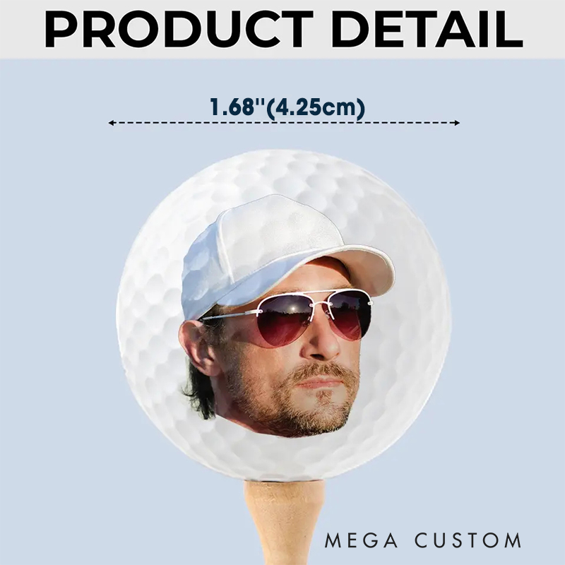 Personalized Golf Ball with "The Golf Father" Design and Custom Photo