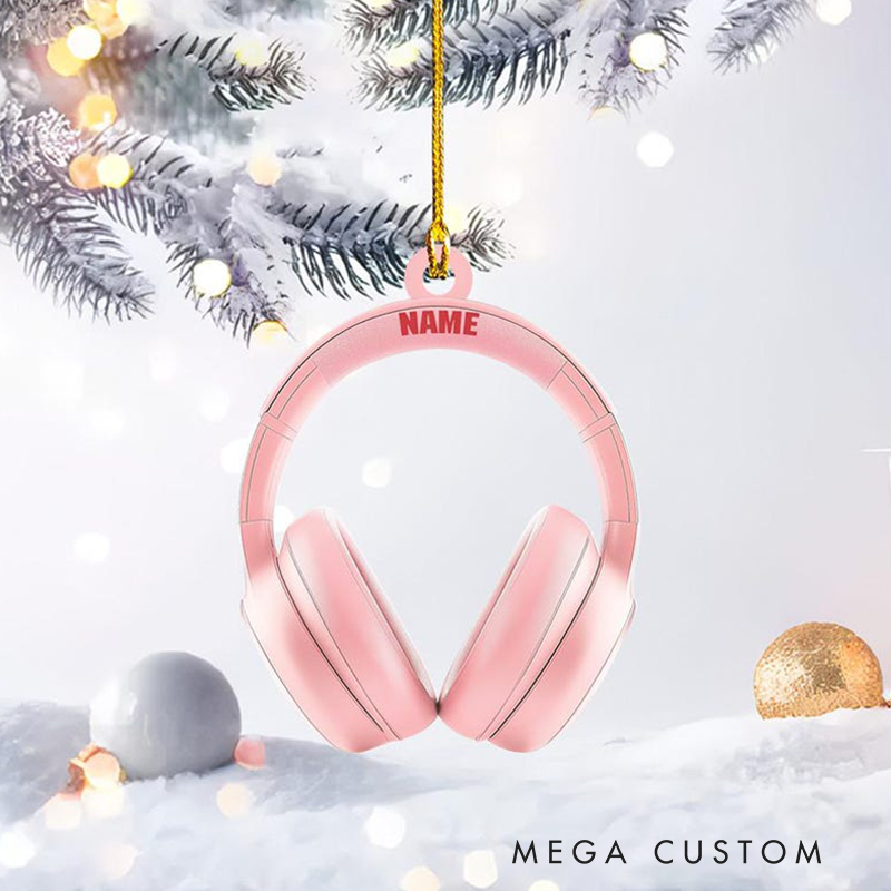 Personalized Gaming Headphone Ornament and Headphone Christmas Ornament Gift and Studio Headphone Ornament and Radio Headphone Ornament
