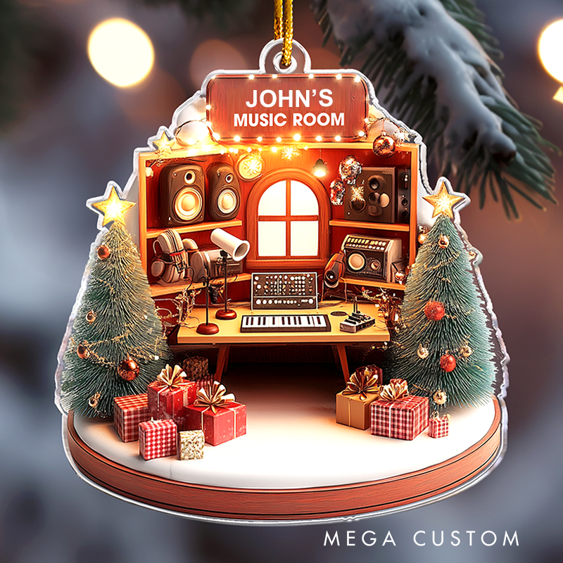 Personalized Music Room Christmas Ornament and Musician Ornament Gift and Personalized Acrylic Ornament