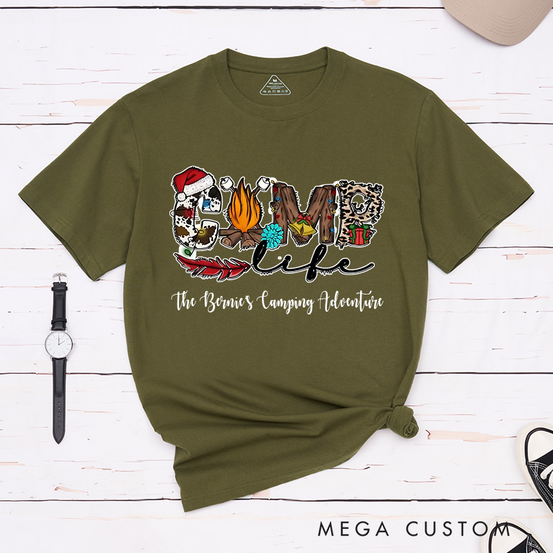 Personalized Camp Life T-Shirt Outdoor Adventures Christmas Shirt Gift for Hiking Lover