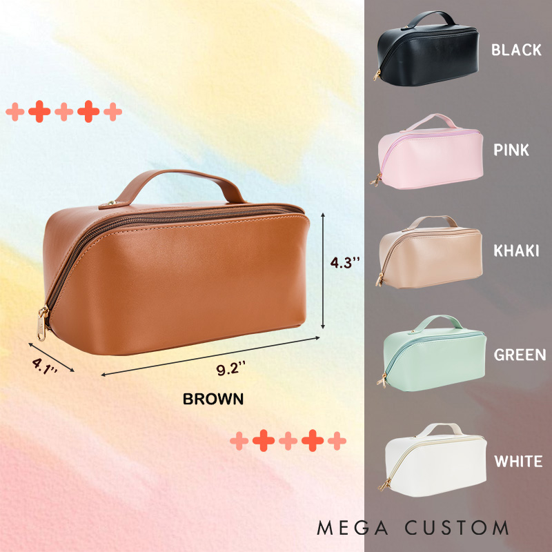 Personalized Leather Cosmetic Bag for Nurse Large Capacity Makeup Bag Leather Storage Organizer Gift