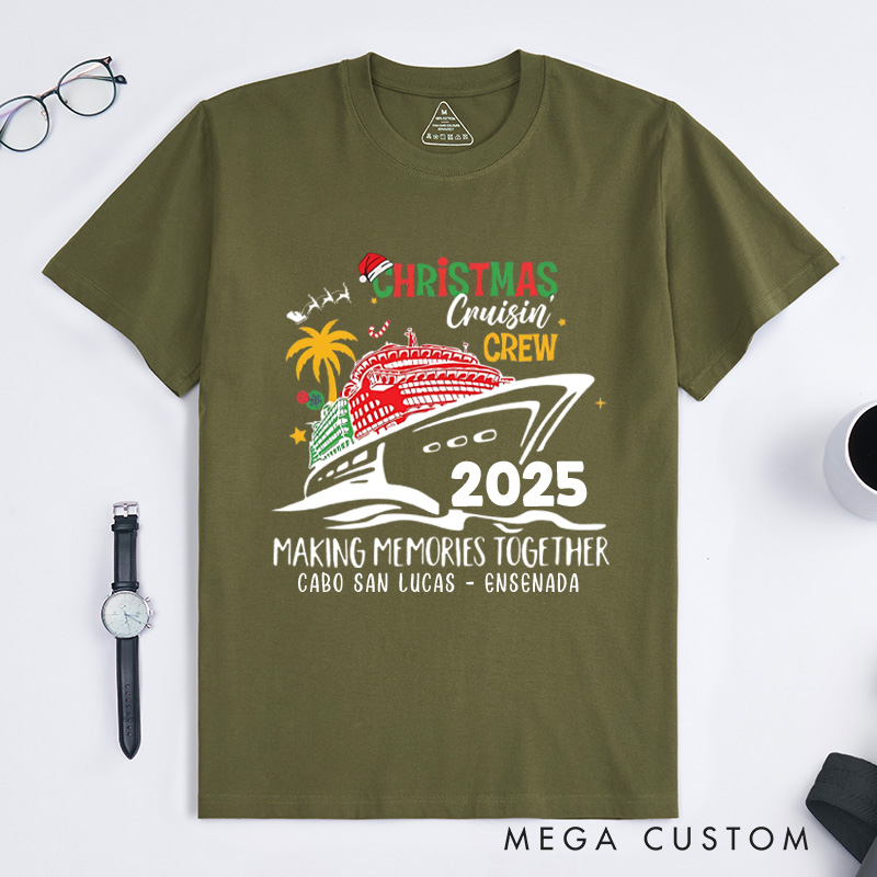 Personalized Christmas Cruise T-Shirt Family Vacation Christmas Shirt Gift for Outdoor Travel Lover