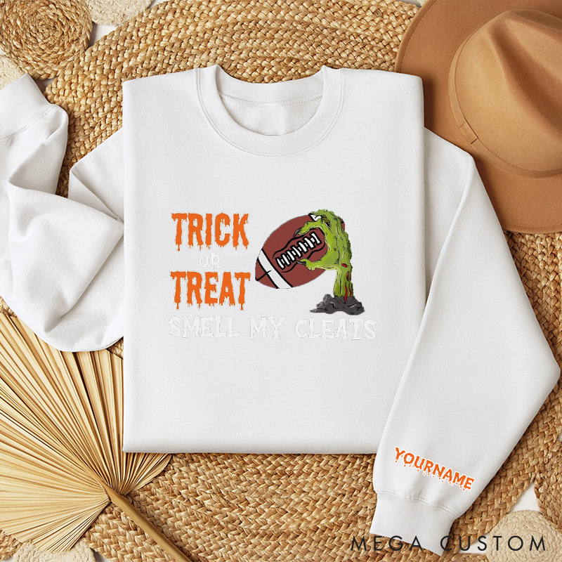 [Copy]Personalized American Football Sweatshirt with Custom Text for Spooky Season Meets Game Day