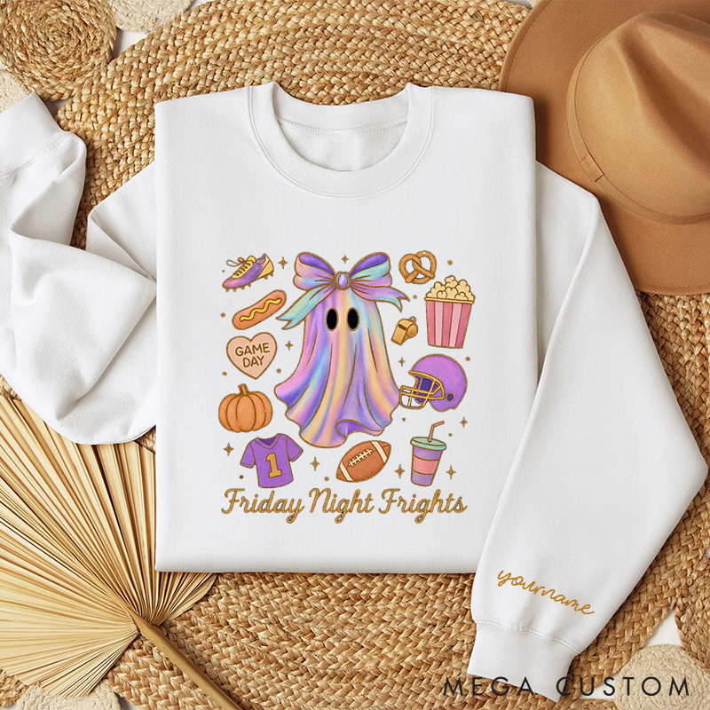 [Copy]Personalized American Football Sweatshirt with Custom Name for Trick, Treat, and Game Day Fun