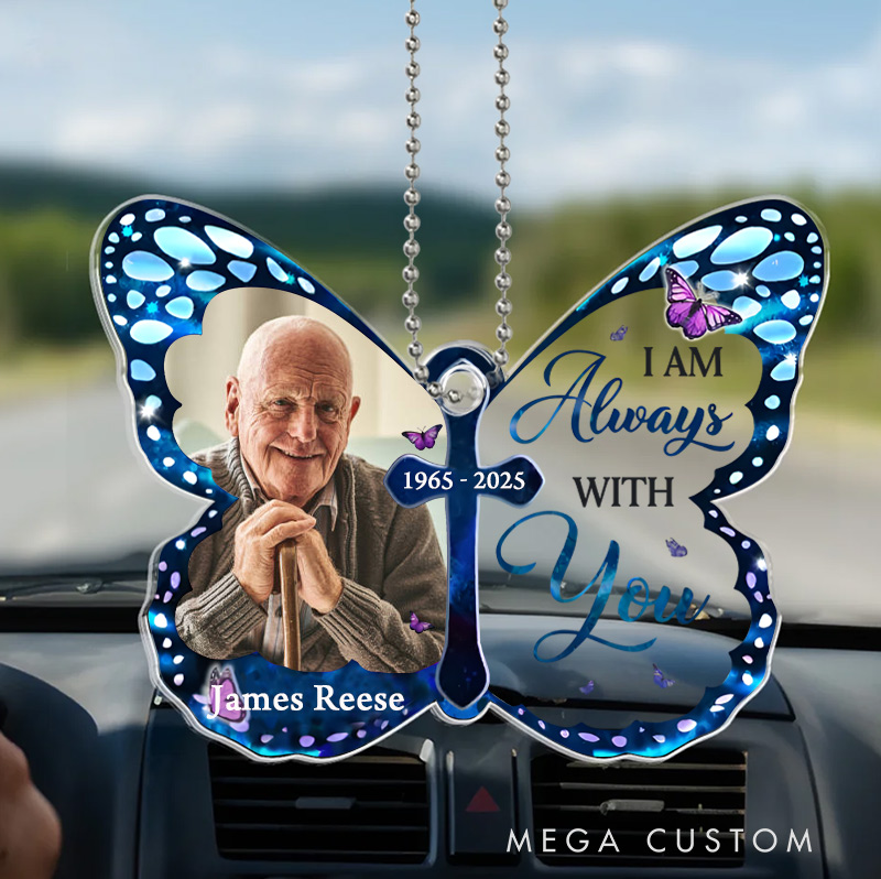 [Copy]Personalized Memorial Christmas Ornament Cardinal Window Acrylic Photo Ornament Acrylic Heart Shaped Sympathy Gift For Loss of Grandpa