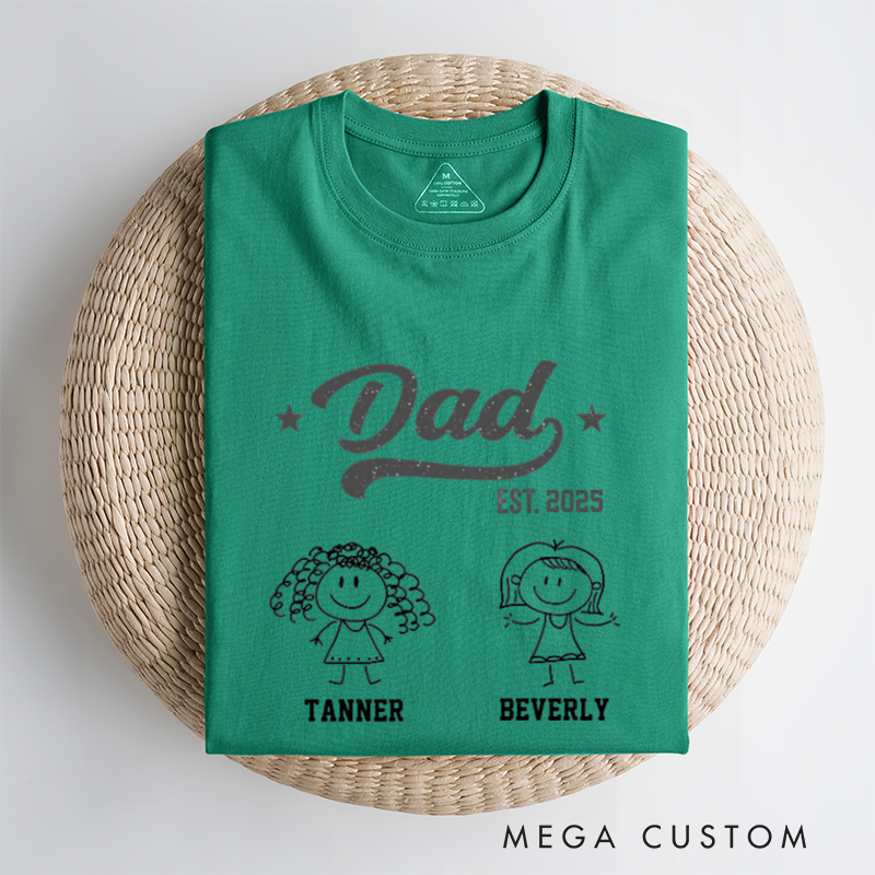 Personalized Become a Dad Since Classic T-Shirt  Gift for Dad Grandpa