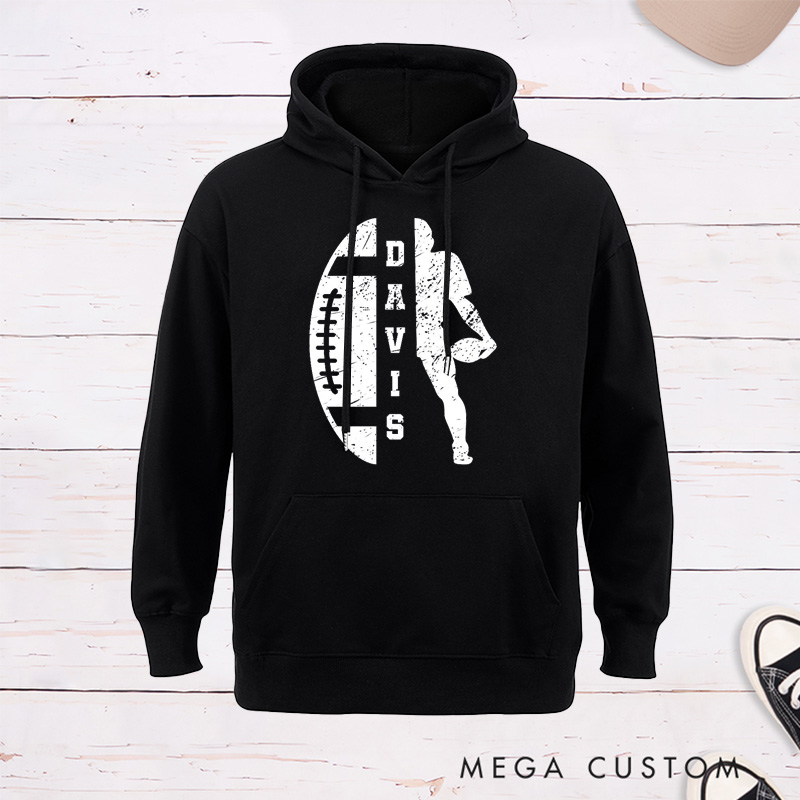 Personalized American Football Hoodie with Custom Player Name