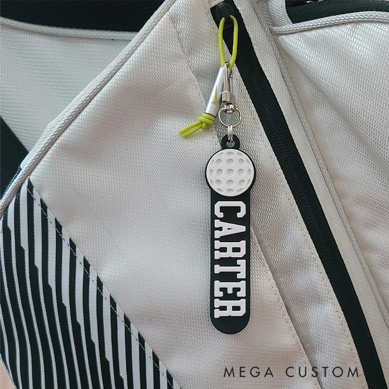 Personalized 3D Printed Golf Keychain with Custom Name and Color Options
