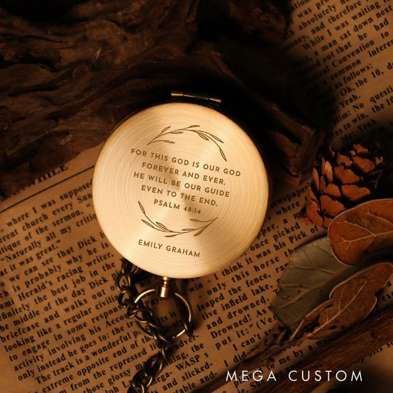 Personalized Spiritual Guardian Psalm 48:14 Luminous Compass with Name Religious Gift Christian Gift Faith Gift