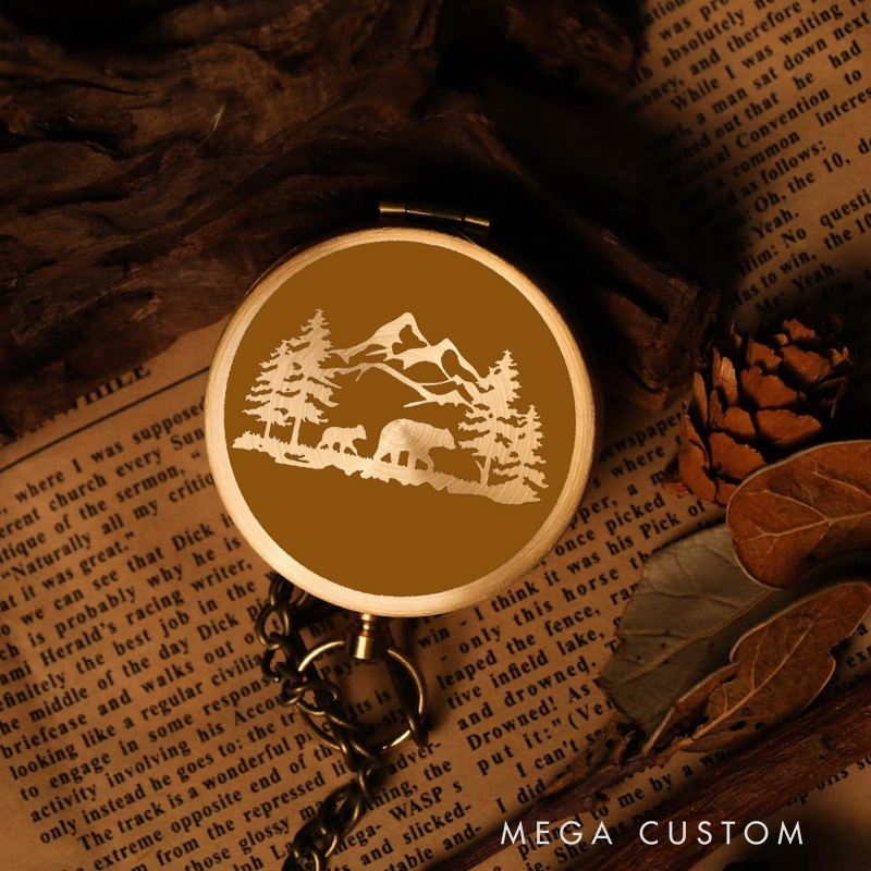 Personalized Bear Parent and Children Luminous Compass with Bible Verse Religious Gift Christian Gift Faith Gift