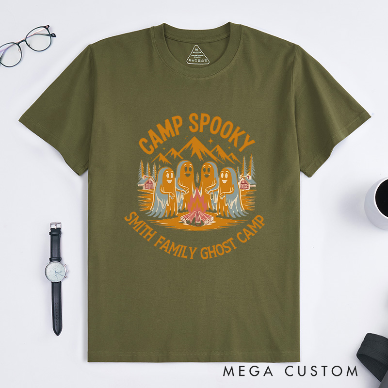 Personalized Camp Spooky T-Shirt Ghostly Adventures T-Shirt Halloween Gift for Outdoor Camping