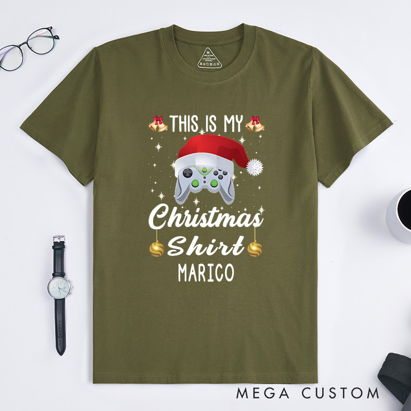Personalized This Is My Christmas T-Shirt Gamers T-Shirt Christmas Gift for Geek Nerd