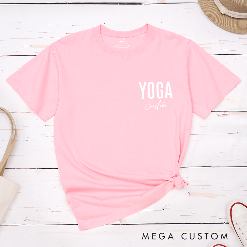Personalized Yoga T-Shirt with Minimalist YOGA Design Perfect Gift for Yoga Lover and Daily Wear