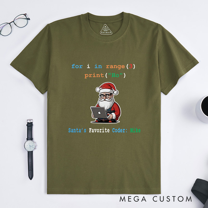Personalized Code like Santa Christmas T-Shirt Programmer Computer Technology Lover Shirt Christmas Gift for Geek Nerd