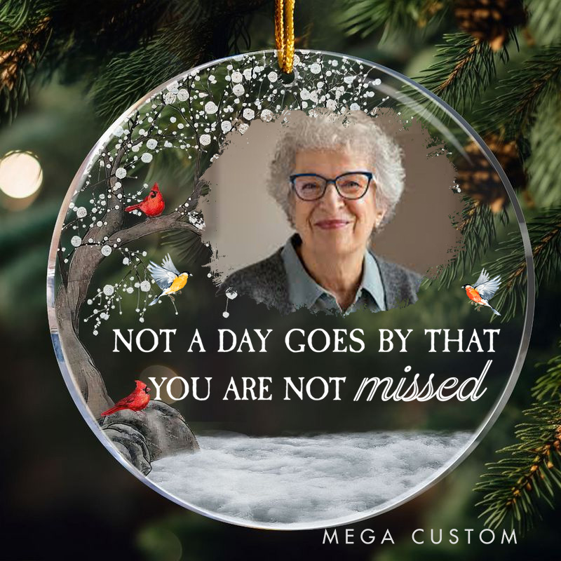 Personalized Memorial Ornament Customizable Photo Not A Day Goes By Sympathy Gift