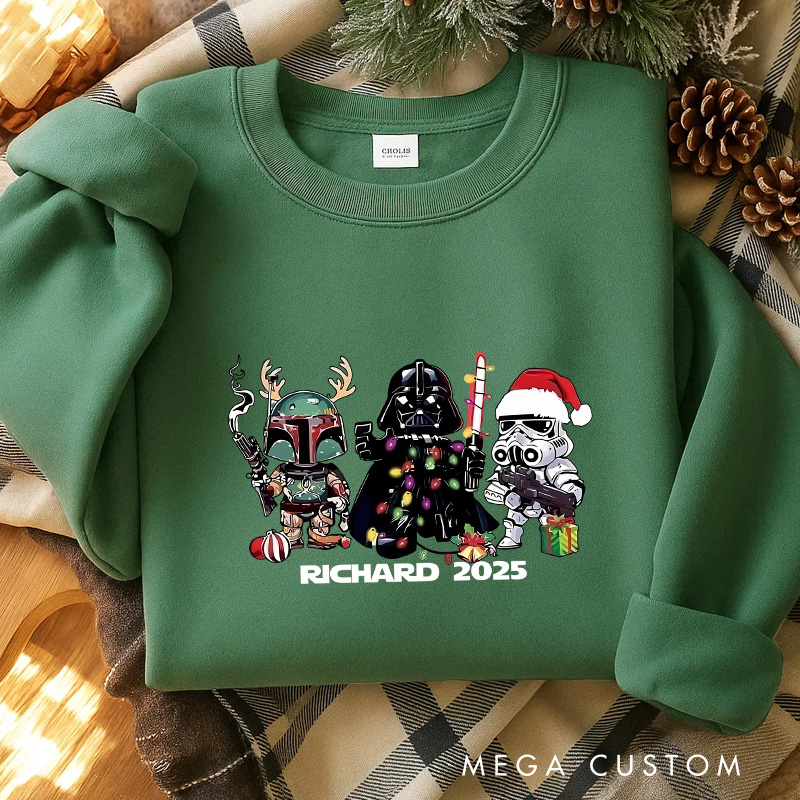 Personalized Christmas Galaxy Sweatshirt Star Holiday Fantasy Nerdy Geek Crewneck Christmas Gift