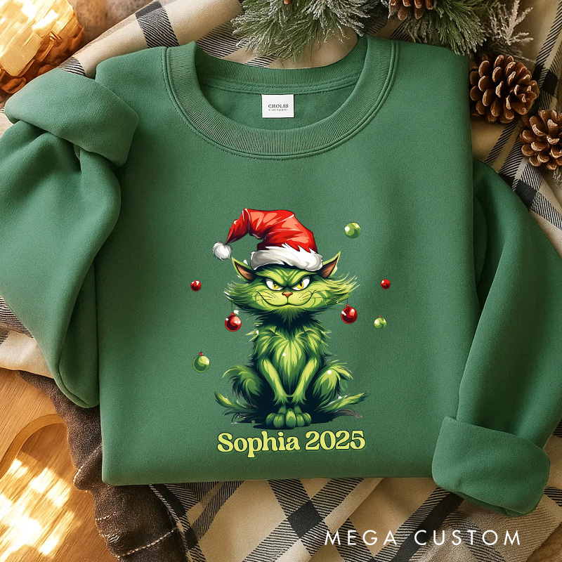 Personalized Wicked Cat Christmas Movie Sweatshirt Holiday Crewneck Christmas Gift
