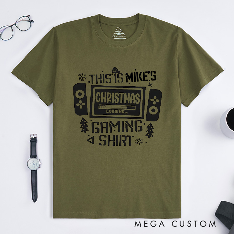 Personalized Christmas Gaming T-Shirt Game Enthusiasts Shirt Christmas Gift for Geek Nerd
