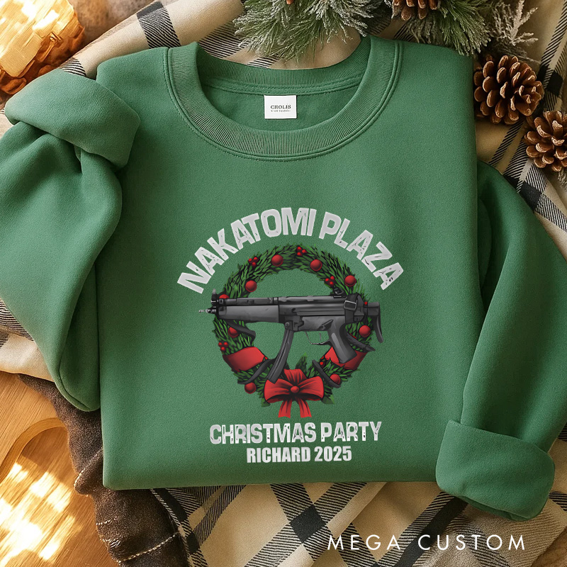Personalized Gun Christmas Party Funny Movie Sweatshirt Holiday Crewneck Christmas Gift
